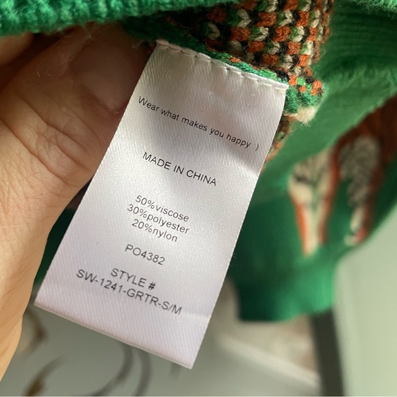 Dressed In Lala Green Tiger Print Sweater - Picture 6 of 8